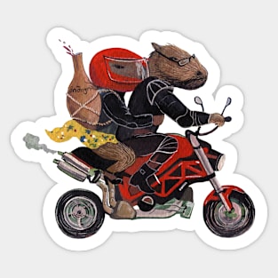 Motorcycle Capybaras Sticker